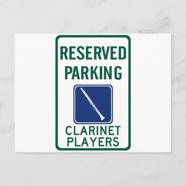 Clarinet Players Parking Postcard (Front)