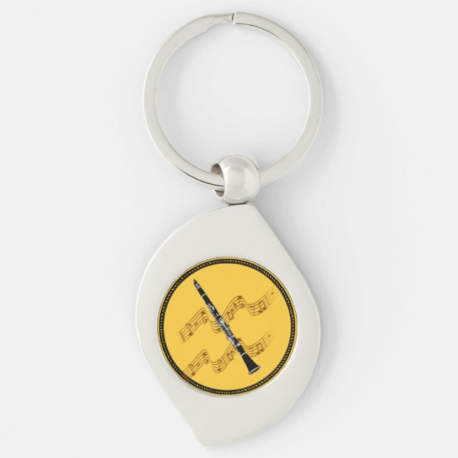 Clarinet, popular design, keychain (Front)
