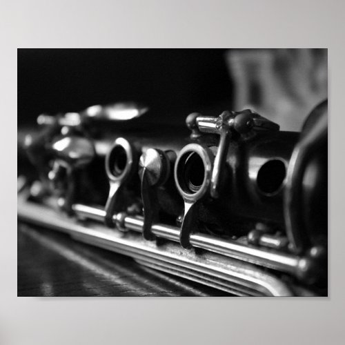 Clarinet Poster Black and White Photography Poster