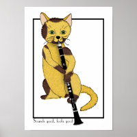 Clarinet Puss Poster