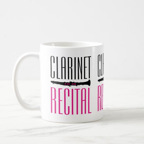 Clarinet Recital Pink and Black with Silhouette Coffee Mug