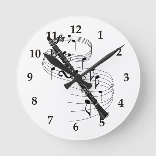 Clarinet Round Clock