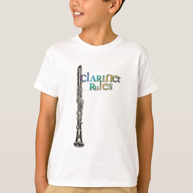 Clarinet Rules Dark Color Text T-Shirt (Front)