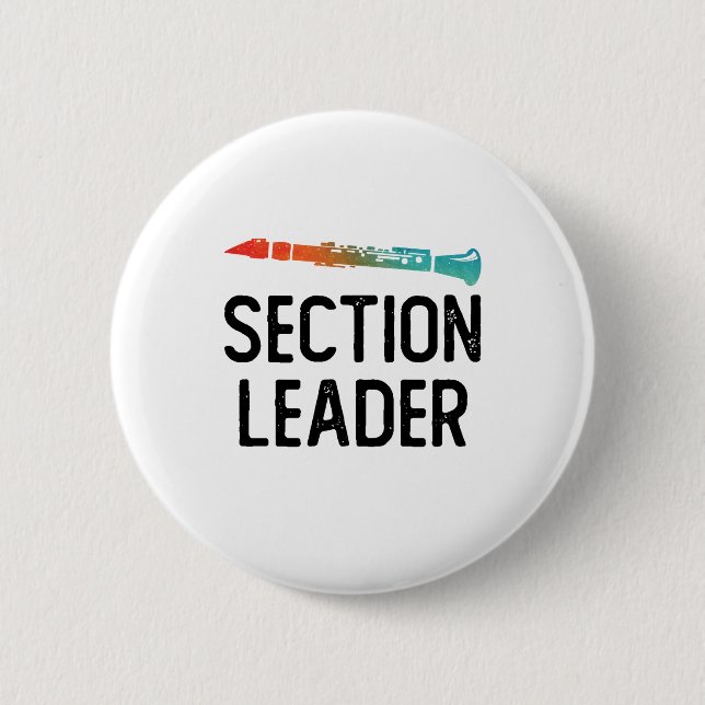 Clarinet Section Leader Marching Band Button (Front)