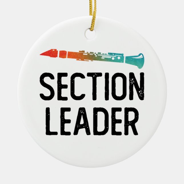 Clarinet Section Leader Marching Band Ceramic Ornament (Front)