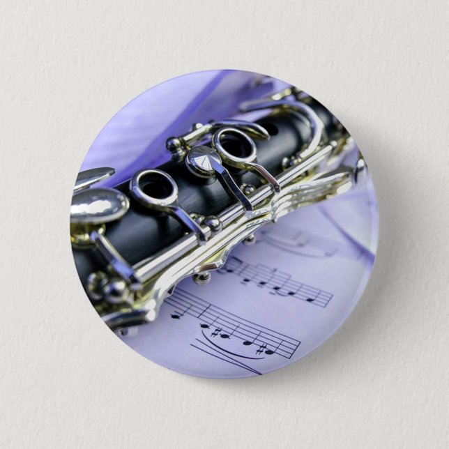Clarinet Sheet Music Band Orchestra Button (Front)
