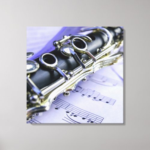 Clarinet Sheet Music Band Orchestra Canvas Print