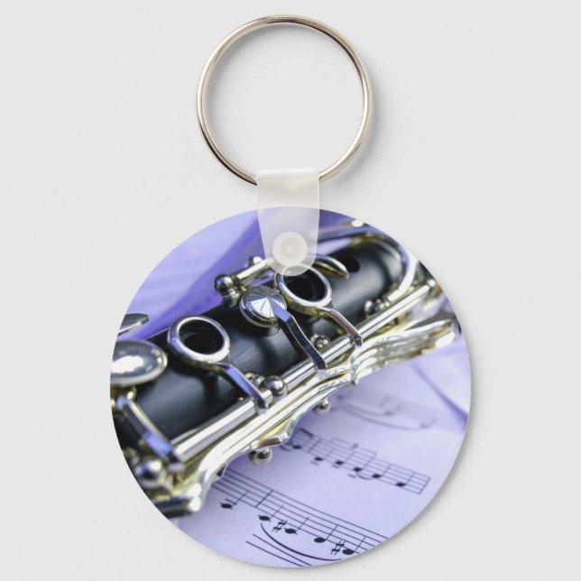 Clarinet Sheet Music Band Orchestra Keychain (Front)