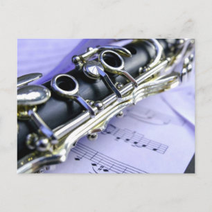Clarinet Sheet Music Band Orchestra Postcard