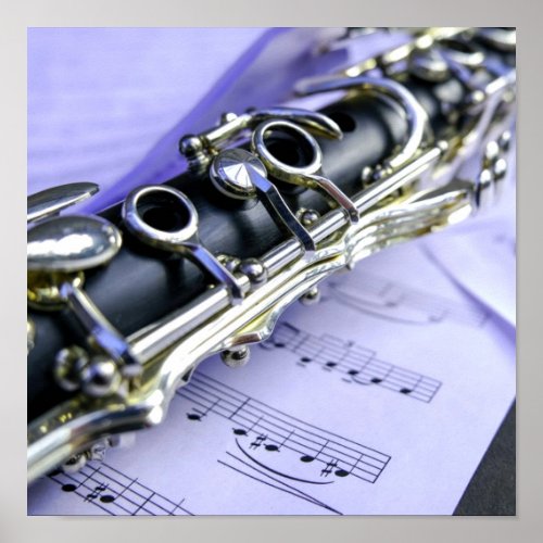 Clarinet Sheet Music Band Orchestra Poster