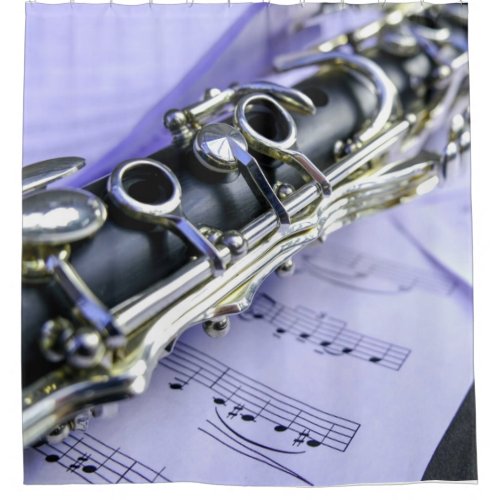 Clarinet Sheet Music Band Orchestra Shower Curtain