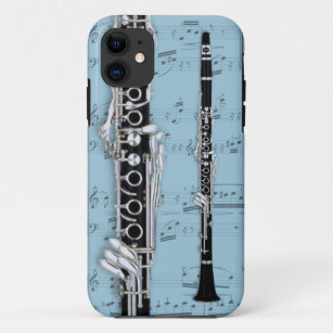 Clarinet & sheet music phone case. Pick color iPhone 11 Case
