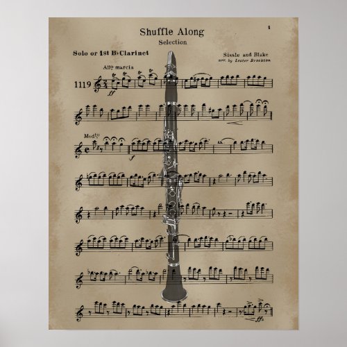 Clarinet Sheet Music Poster