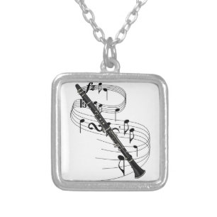 Clarinet Silver Plated Necklace