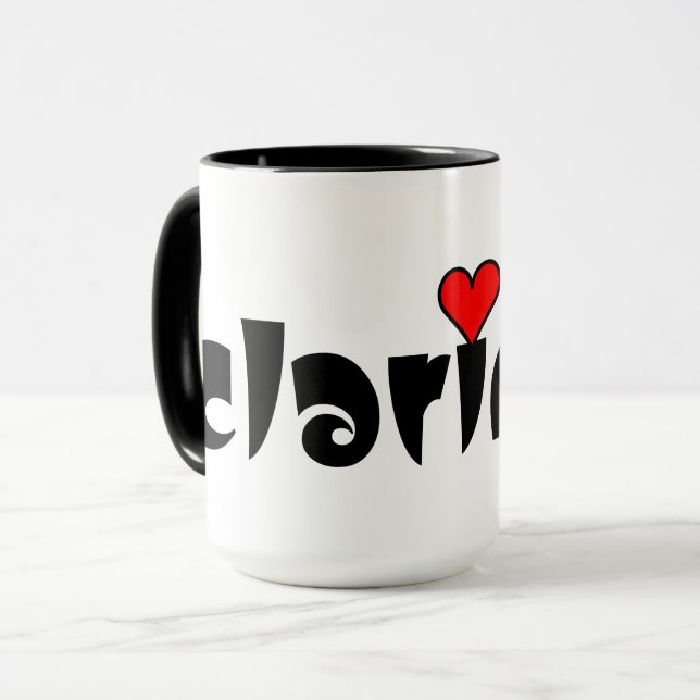 Clarinet Small Heart Mug (Front Left)