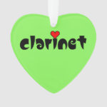 Clarinet Small Heart Ornament