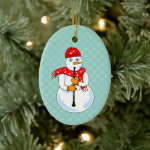 Clarinet Snowman Ceramic Ornament