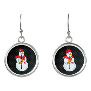 Clarinet Snowman Earrings
