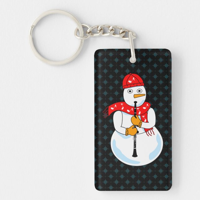 Clarinet Snowman Keychain (Front)