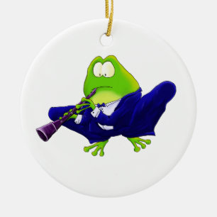 Clarinet Solo Frog Ceramic Ornament
