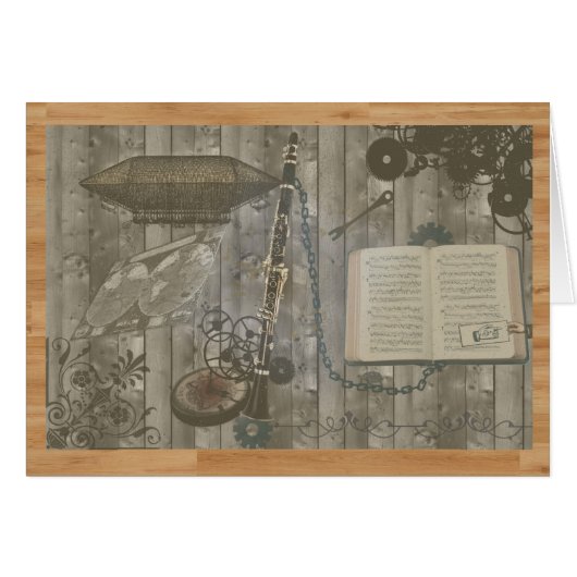Clarinet Steampunk Escapade Cards (Front Horizontal)
