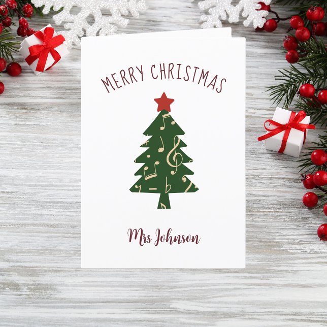 Clarinet Teacher Musical Christmas Holiday Card (Creator Uploaded)