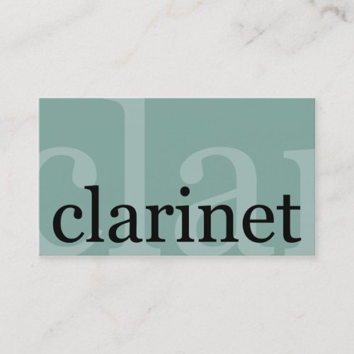 Clarinet Teacher Player Music Studio Musician Business Card