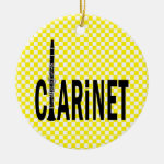 Clarinet Text Ceramic Ornament