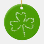 Clarinet Text Shamrock Ceramic Ornament