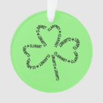 Clarinet Text Shamrock Ornament