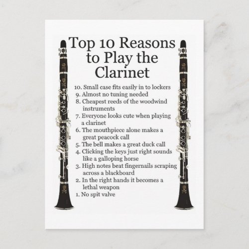 Clarinet Top 10 Postcard
