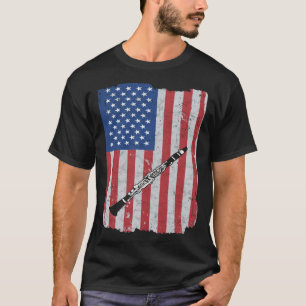 Clarinet Usa Flag Clarinet Player Clarinetist T-Shirt