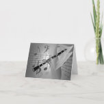 Clarinet With Musical Accents Card at Zazzle