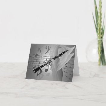 Clarinet With Musical Accents Card by theunusual at Zazzle