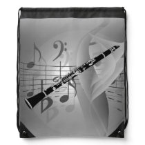 Clarinet with Musical Accents Drawstring Bag Clarinet with Musical Accents Drawstring Bag