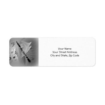 Clarinet With Musical Accents Label by theunusual at Zazzle