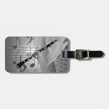 Clarinet With Musical Accents Luggage Tag by theunusual at Zazzle