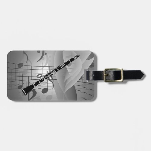 Clarinet with Musical Accents Luggage Tag