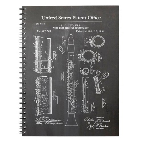 Clarinet with Musical Accents Notebook