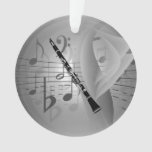 Clarinet With Musical Accents Ornament at Zazzle