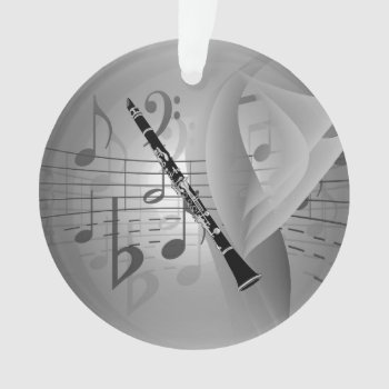 Clarinet With Musical Accents Ornament by theunusual at Zazzle