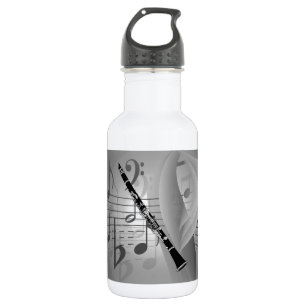 Clarinet with Musical Accents Stainless Steel Water Bottle