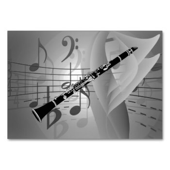 Clarinet With Musical Accents Table Number by theunusual at Zazzle