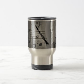 Clarinet With Musical Accents Travel Mug by theunusual at Zazzle