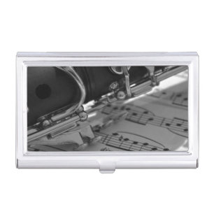 Clarinet with Sheet Music Business Card Case