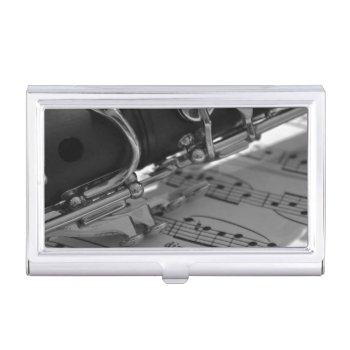 Clarinet With Sheet Music Business Card Case by theunusual at Zazzle