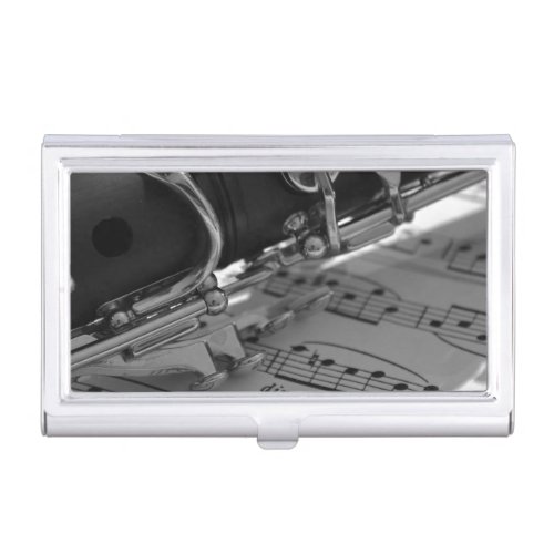 Clarinet with Sheet Music Business Card Case