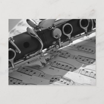 Clarinet With Sheet Music Postcard by theunusual at Zazzle