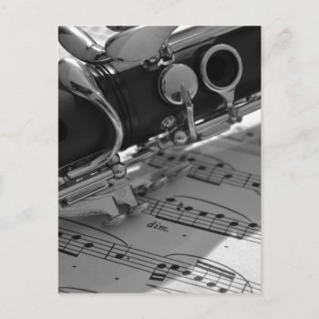 Clarinet With Sheet Music Postcard by theunusual at Zazzle