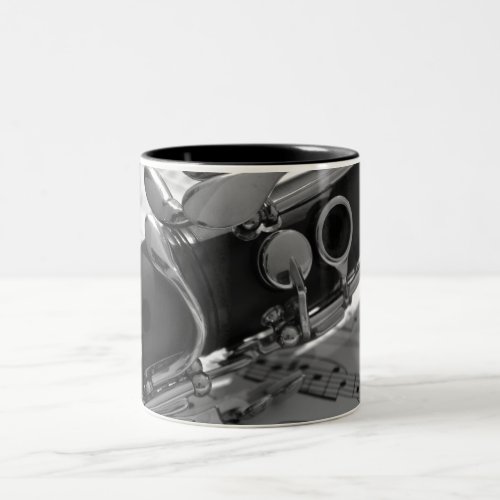 Clarinet with Sheet Music Two_Tone Coffee Mug